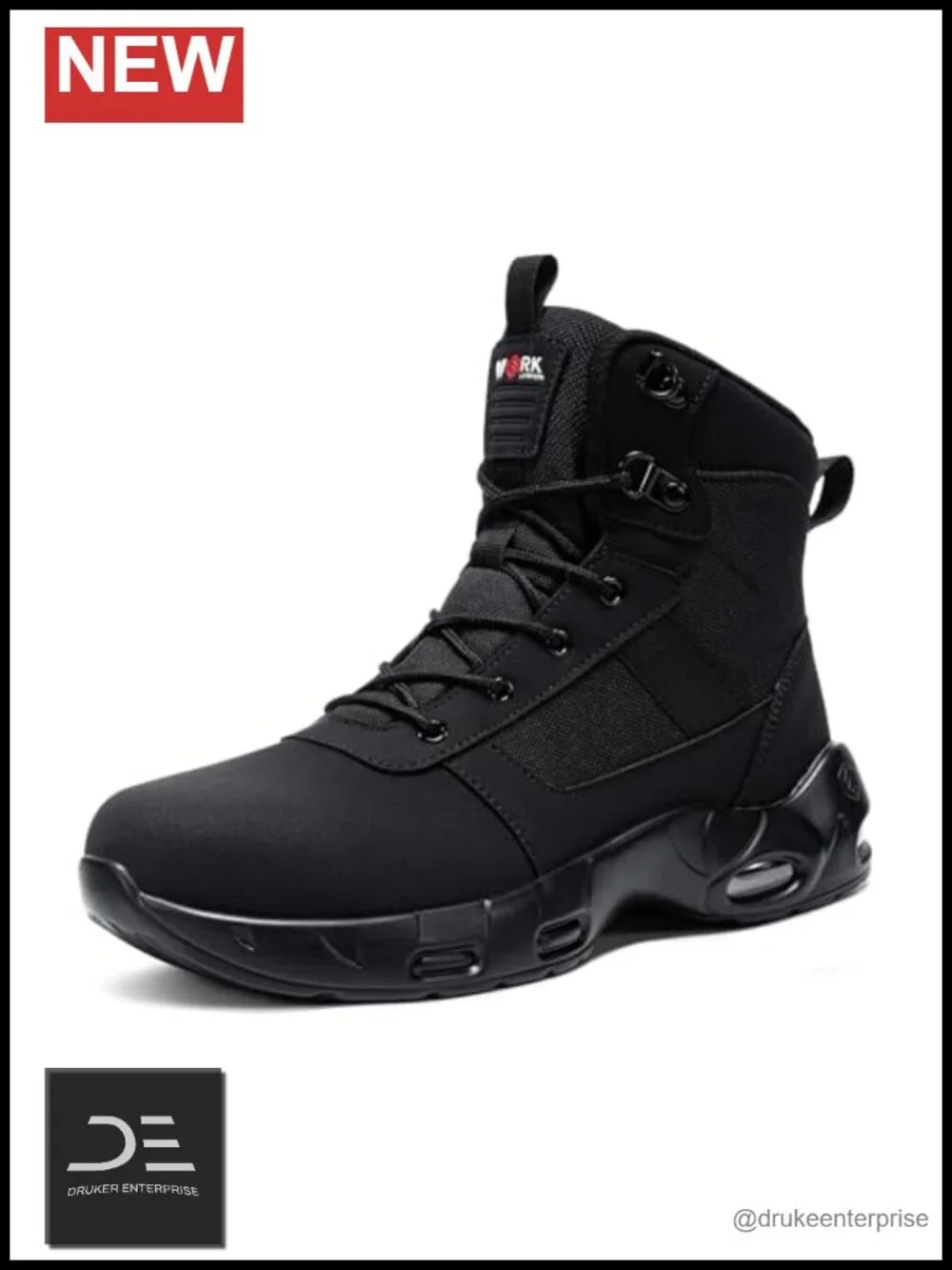 Steel Toe Work Boots Non Slip Women Lace Up Zip Synthetic Leather